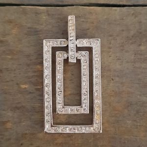 Vintage Napier Silver Silvertone and Crystal Pendant